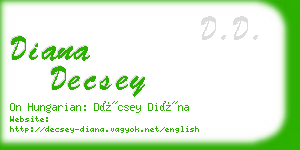diana decsey business card